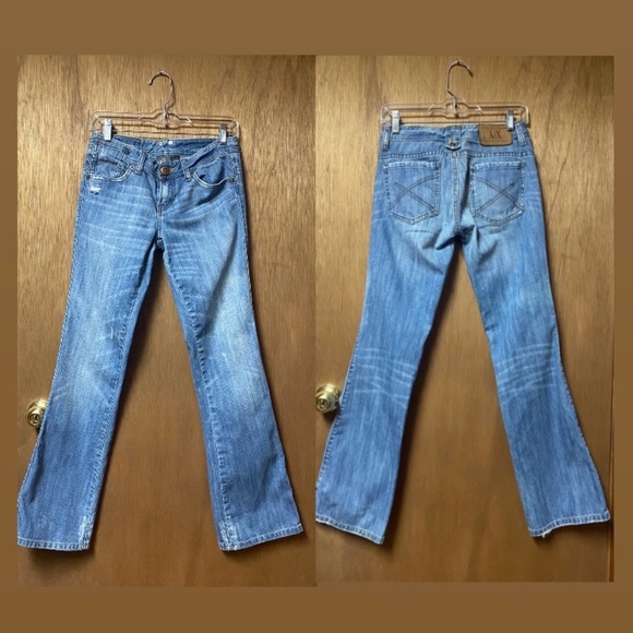 AX Armani Exchange Y2K Distressed Bootcut Jeans - Size 4S - Picture 3 of 13